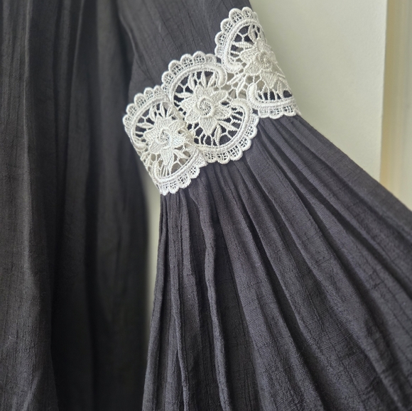 Joseph Ribkoff Black BohoTop with Lace Detailing - Picture 3 of 8